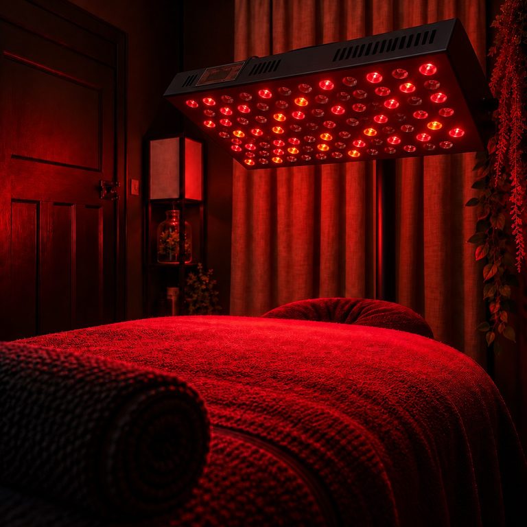The red light treatment panel at NOVO Therapy